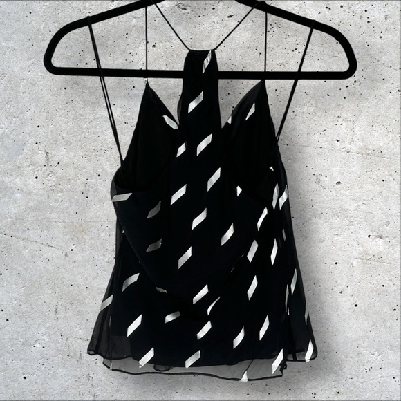 Alice + Olivia Women’s XS‎ Silk Drape Neck Ribbon Tape Blast $225 NWT - Picture 2 of 13